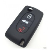 Husa Cheie Citroen/Peugeot 3 Butoane Silicon Neagra AutoProtect KeyCars, Oem