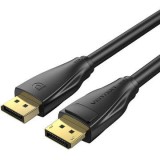 Cablu video Vention, DisplayPort(T) la DisplayPort(T), 1.5m,rezolutie maxima 8K la 60Hz/4K la 120Hz,conectori auriti, cupru/argint, invelis PVC,negru,