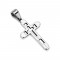 Pandantiv din oțel - cruce cu cruce mică sculptată &icirc;n centru