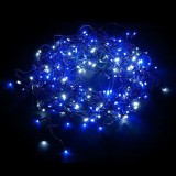Instalatie Craciun liniara 320 LED albastru, 23m, 8 functii, consum redus. Lumini decorative de interior/exterior