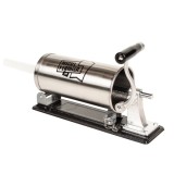 Aparat de umplut carnati Micul Fermier, 5 kg, Inox, orizontal cu 5 palnii incluse