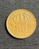 Moneda 50 centimes 1965 Belgia, Europa