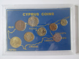 Cipru set 8 monede UNC in caseta din plastic, Europa, Cupru-Nichel