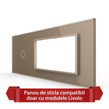 Cumpara ieftin Panou LIVOLO din Sticla pentru 1 Intrerupator si 2 Prize, Standard Italian 6/7M
