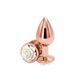 Cumpara ieftin Dop Anal Rear Assets Rose, Auriu+Alb, Medium, 8.5 cm