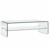 Cumpara ieftin Măsuță de cafea, transparentă, 98x45x31 cm, sticlă securizată