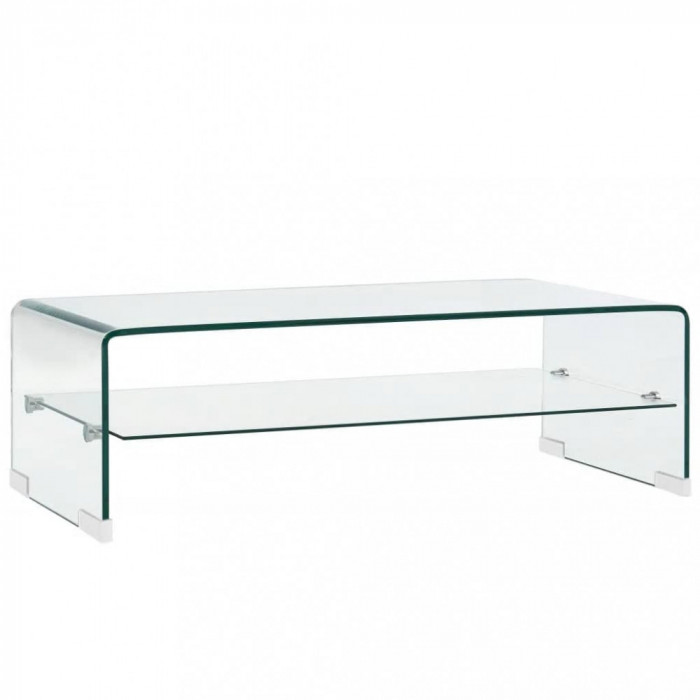 Gossi masuta de cafea, transparenta, 98x45x31 cm, sticla securizata