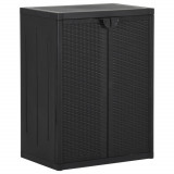 Cumpara ieftin Dulap de depozitare pentru grădină, negru, 65x45x88 cm PP ratan