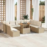 vidaXL Set de masă pentru grădină 10 pcs Bej și crem 100 x 55 x 73 cm