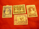 Serie mica Spania 1927 -25 Ani Rege si Regina Alfons XIII -Crucea Rosie -4val.sa, Nestampilat