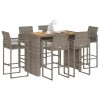 VidaXL Set bar de grădină 7 piese fără perne Salc&acirc;m din polirattan gri 3328894