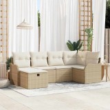 vidaXL Set de canapele pentru grădină 6 pcs bej și crem Rattan poli 3358980