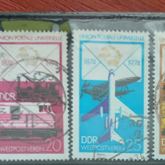 TS21 - Timbre serie DDR - 1974 Mi1984-1987 Transport Maritim Aviatie Trenuri