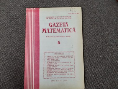 GAZETA MATEMATICA NR 5/1989 foto