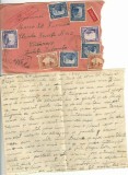 NI1088 Scrisoare cu plic cu ștampila Cenzurat Cluj-Turda și timbre Bucovina și Tighina, expediată la Călărași, jud Ialomița din Bociu, jud Cluj, 1941
