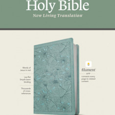 NLT Large Print Thinline Reference Bible, Filament Enabled Edition (Red Letter, Leatherlike, Floral/Teal)