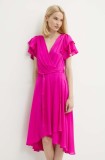 Dkny rochie culoarea roz, midi, evazată, DD4AQ571