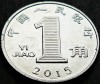 Moneda 1 YI JIAO - CHINA, anul 2015 * cod 1067, Asia