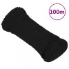 Gossi franghie de lucru, negru, 3 mm, 100 m, poliester