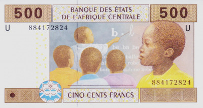 Bancnota Statele Africii Centrale ( Camerun ) 500 Franci 2002 - P206Ue UNC foto