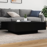 VidaXL Măsuță de cafea cu lumini LED, negru, 100x100x31 cm