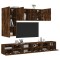 vidaXL Comode TV de perete, 5 piese, stejar fumuriu, lemn prelucrat 3216562