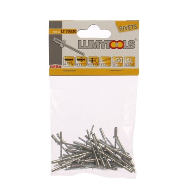 Nituri pop, aluminiu, Lumytools LT70330, 3.2 x 9.6 mm, 50 bucati foto