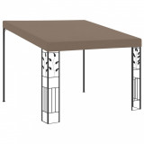 Pavilion montat pe perete, gri taupe, 3x3x2,5 m GartenMobel Dekor, vidaXL