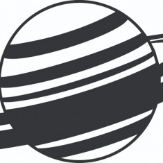 Sticker decorativ, Planeta , Negru, 85 cm, 4954ST-16