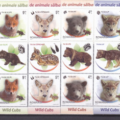 PUI DE ANIMALE ,TRIPTIC CU VINIETA VERTICAL,2012,Lp.1960c,MNH ** ROMANIA.