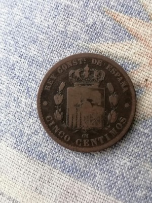 MONEDA-5 CENTIMOS 1879- SPANIA foto