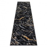 Covor, traversa ALLURE 1963 Marmură - Structural, elegant, glamour negru / aur , 80x200 cm