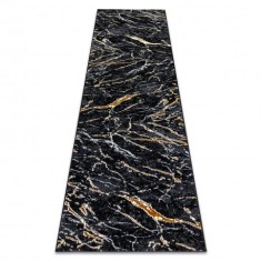 Covor, traversa ALLURE 1963 Marmură - Structural, elegant, glamour negru / aur , 60x200 cm