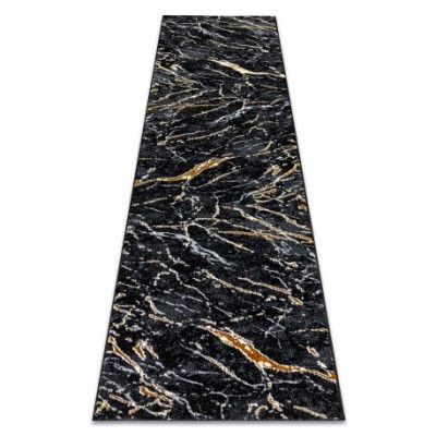 Covor, traversa ALLURE 1963 Marmură - Structural, elegant, glamour negru / aur , 80x200 cm foto