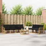 vidaXL Set de canapele de exterior cu pernă 8 pcs Alb și negru 3389286