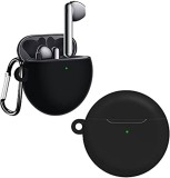 Cumpara ieftin Husa compatibila cu castile wireless Huawei FreeBuds 4, culoarea neagra cu carlig prindere