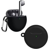 Husa compatibila cu castile wireless Huawei FreeBuds 4, culoarea neagra cu carlig prindere