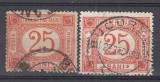 ROMANIA 1896/1899 TAXA DE FACTAGIU FILIGRAN STEMA+FILIGRAN PR INTORS STAMPILAT