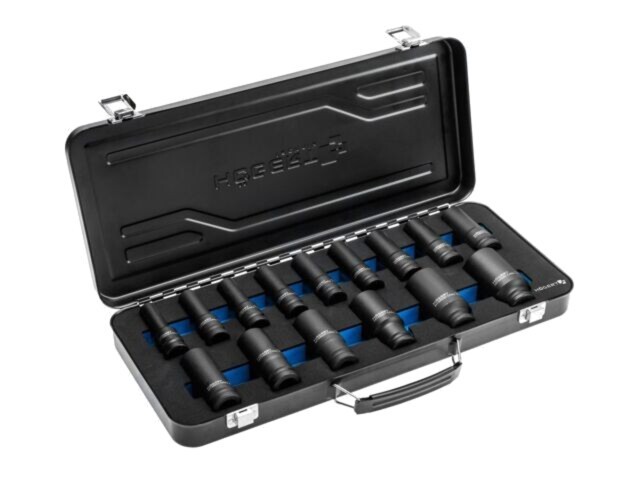 Set chei tubulară cu impact H&Ouml;GERT TECHNIK, fixare 1/2&quot;, 15 buc.