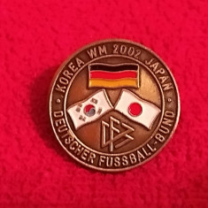 Insigna fotbal - Federatia de Fotbal din GERMANIA (CM 2002 Korea/JAPONIA)
