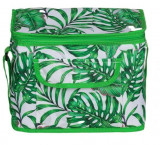 Geanta termoizolanta pentru alimente si bauturi,Frunze Tropicale,Verde,30x20x16 cm, Oem