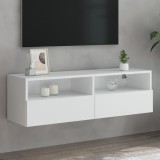 VidaXL Comodă TV de perete, alb, 100x30x30 cm, lemn prelucrat