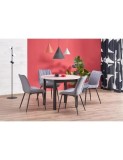 Masa bucatarie si living extensibila HM Ringo, blat MDF, 6 persoane, 102-142x102x76 cm, casmir/negru