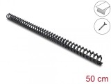 Organizator cabluri cu adeziv/prindere surub 25x26mm 0.5m Negru, Delock 22075