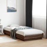 VidaXL Cadru pat fără saltea stejar maro, 90x200 cm, lemn prelucrat