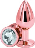 Dop Anal Charm Anal Plug Small, Rose Gold, Piatra Transparenta, Passion Labs