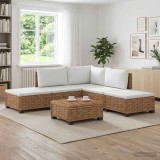 Cumpara ieftin 6 buc. Set de lounge din ratan cu perne GENDT Ratan Natural