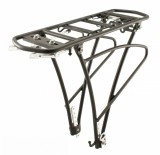 Portbagaj Aluminiu Bicicleta 26-28 Inch, Max 25kg, Negru, Platforma Rabatabila, Prindere Inclusa, Ideal Borsete Laterale