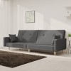 Gossi canapea extensibila cu 2 locuri, 2 perne, gri deschis, textil
