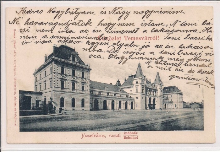 Carte postala circulata in anul 1900 Timisoara